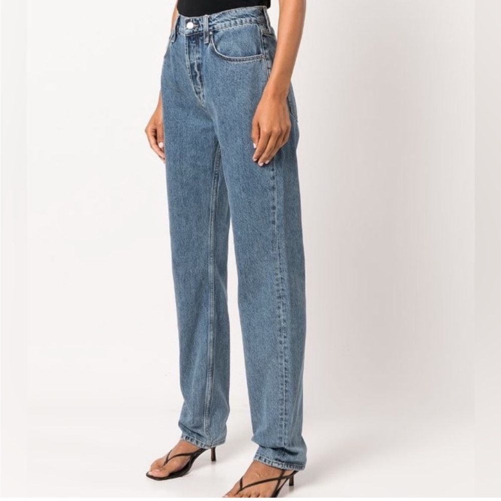 Anine Bing Blue Frances Straight Leg Jeans